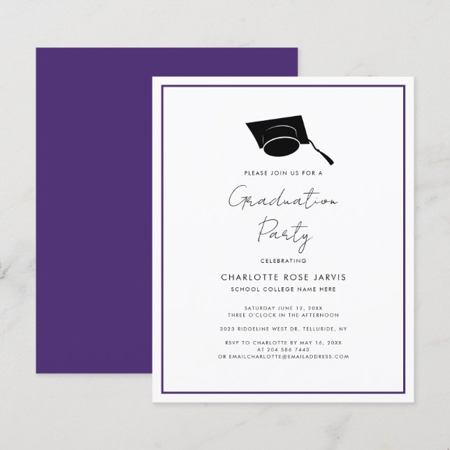 Graduation 2026 Script Modern Party Invitation (Front/Back)