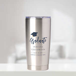 Graduation 2026 Script Navy Blue Personalized Grad Insulated Tumbler