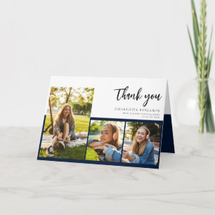 Graduation 2026 Script Photo Grad Letterpress Thank You Card