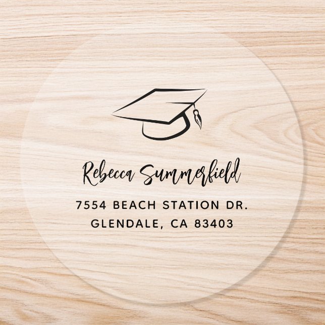 Graduation 2026 Script Return Address Classic Round Sticker (Single)