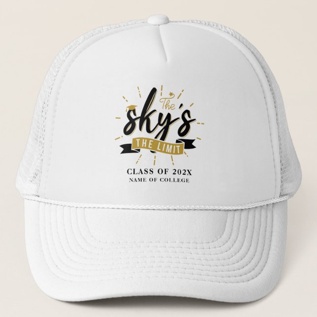 Graduation 2026 Skys the Limit Grad Custom Trucker Hat (Front)