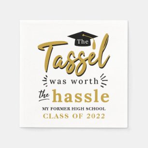Graduation 2026 Tassel Worth the Hassle Grad Party Napkins