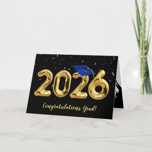 Graduation 2026 With Blue Cap and Confetti