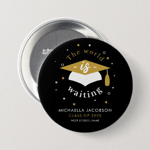 Graduation 2026 World is Waiting Grad Name Button