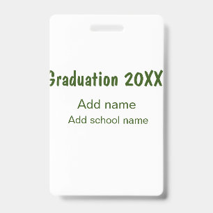 Graduation 20XX add year name school green modern  Badge