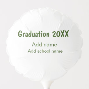 Graduation 20XX add year name school green modern Balloon