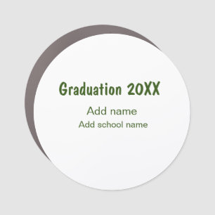 Graduation 20XX add year name school green modern  Car Magnet