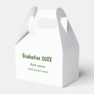 Graduation 20XX add year name school green modern  Favor Boxes