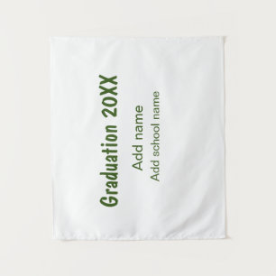 Graduation 20XX add year name school green modern Tapestry