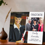 Graduation 2 Photo Collage Personalized Plaque<br><div class="desc">Modern graduation photo gift. The photo template is set up for you to add 2 of your graduation photos and you can also personalize with your name, class year and the name of your school. Your pictures are displayed as 1x portrait and 1x landscape, the latter being offset to slightly...</div>