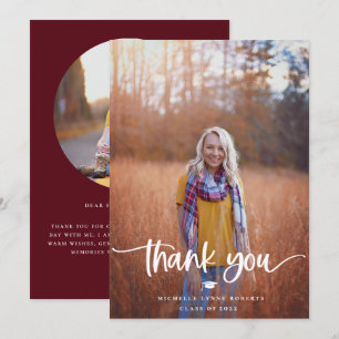 Graduation 2 Photo Thank You Card