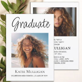 Graduation 2 Photo White Graduation Party