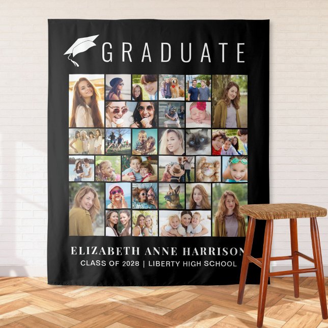 Graduation 30 Photos Black Photo Booth Backdrop (Creator Uploaded)