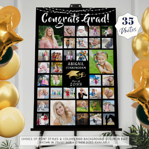Graduation 35 Photo Collage Brush Script Lights Foam Board