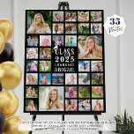 Graduation 35 Photo Collage Class of Year Graduate Foam Board<br><div class="desc">Create a graduation photo memories display printed on foam board utilizing this easy-to-upload photo collage template with 35 square pictures of your graduate through the years for the graduation party. The design features a modern typography title for CLASS OF YEAR GRADUATE and personalized with their name. All text, grad cap...</div>