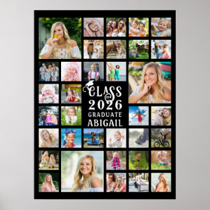 Graduation 35 Photo Collage Class of Year Graduate Poster
