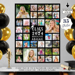 Graduation 35 Photo Collage Class of Year Graduate Poster<br><div class="desc">Celebrate your graduate's achievement with this graduation photo memories display poster print utilizing this easy-to-upload photo collage template with 35 square pictures through the years to share at their graduation party or for a commemorative keepsake. The design features a modern typography title for CLASS OF YEAR GRADUATE and personalized with...</div>