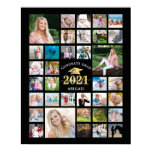 Graduation 35 Photo Collage CLASS YEAR Black Poster Graduation 35 Photo Collage CLASS YEAR Black Poster