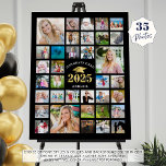 Graduation 35 Photo Collage Gold Congrats Grad Foam Board<br><div class="desc">Easily create a graduation photo memories display printed on foam board utilizing this easy-to-upload photo collage template with 35 square pictures of your graduate through the years for a sturdy display at the graduation party. The design features a faux metallic gold graduation cap and editable class year personalized with your...</div>