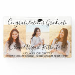 Graduation 3 Photo Collage Simple Black Script Banner Graduation 3 Photo Collage Simple Black Script Banner