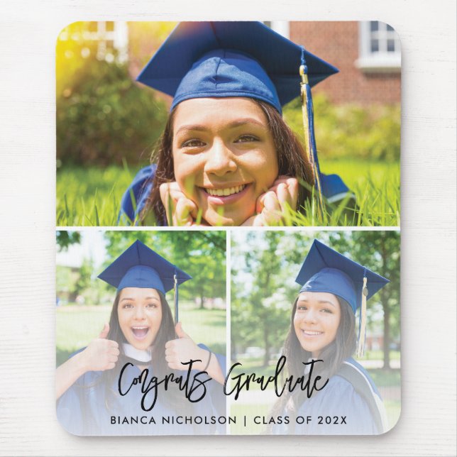 Graduation 3 Photo Custom 2026 Graduate Swag Mouse Pad (Front)