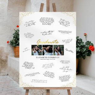 Graduation 3 Photo Guest Signature Foam Board