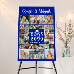 Graduation 42 Photo Collage Royal Blue Class Year Foam Board