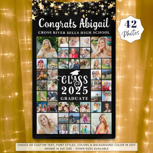 Graduation 42 Photo Collage Script Class Year Banner