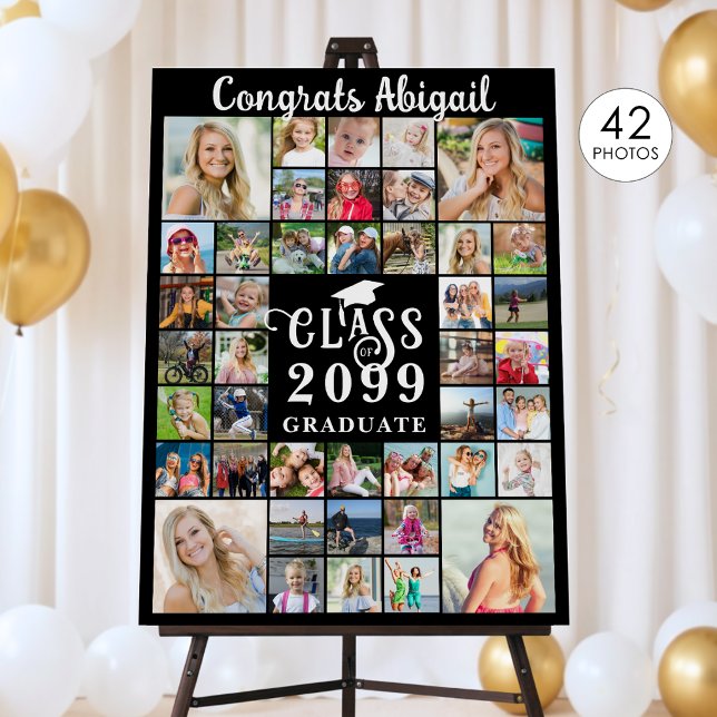 Graduation 42 Photo Collage Script Class Year Foam Board (Creator Uploaded)