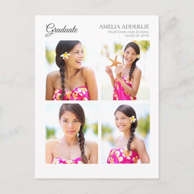 Graduation 4 Photo Announcement Party  (Front)