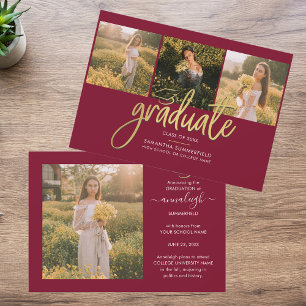 Graduation 4 Photo Collage Class of 2025 Announcement