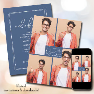 Graduation 4 Photo Collage Party Invitation