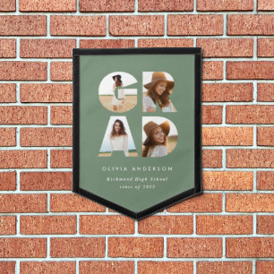 Graduation 4 photo modern personalised pennant