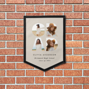 Graduation 4 photo modern personalised pennant