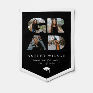 Graduation 4 Photo Modern Personalised Pennant