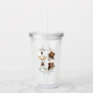 Graduation 4 photo modern personalised simple acrylic tumbler