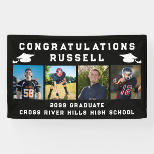 Graduation 4 Photos Congratulations Name Banner