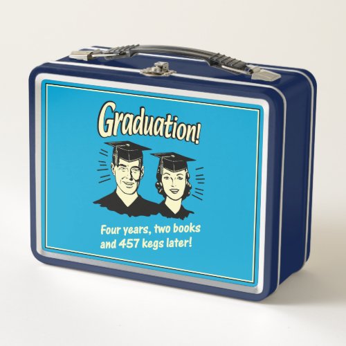 Graduation 4 Years 2 Books Metal Lunch Box