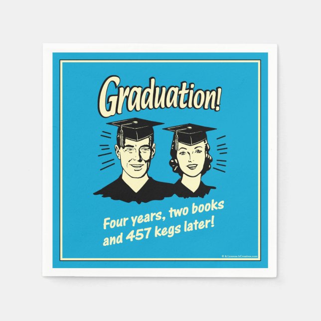 Graduation: 4 Years, 2 Books Napkins (Front)