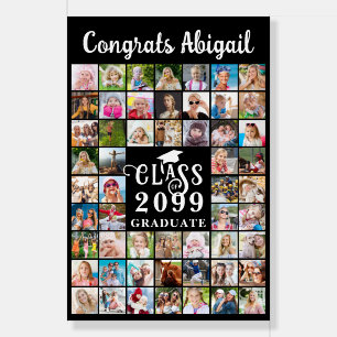 Graduation 55 Photo Collage Class Year Typography Foam Board