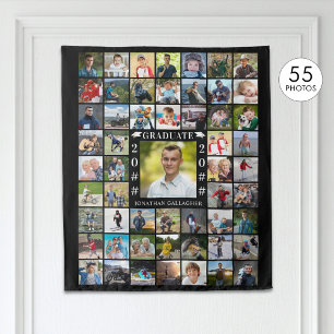 Graduation 55 Photo Collage Custom Color Backdrop