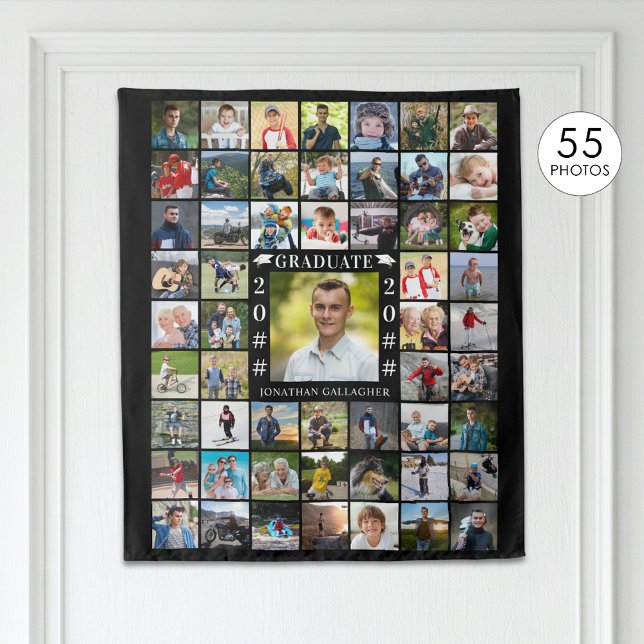 Graduation 55 Photo Collage Custom Color Backdrop (Creator Uploaded)