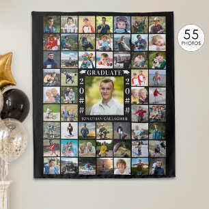 Graduation 55 Photo Collage Custom Color Backdrop