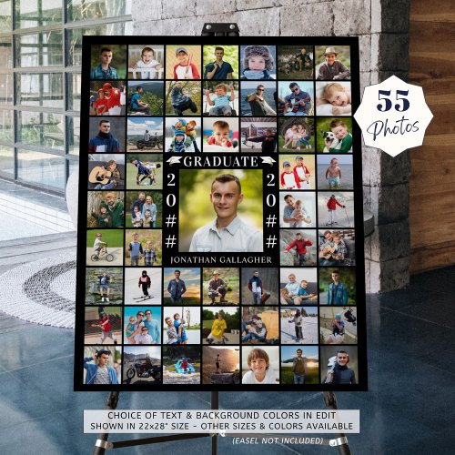 Graduation 55 Photo Collage Custom Color Foam Board