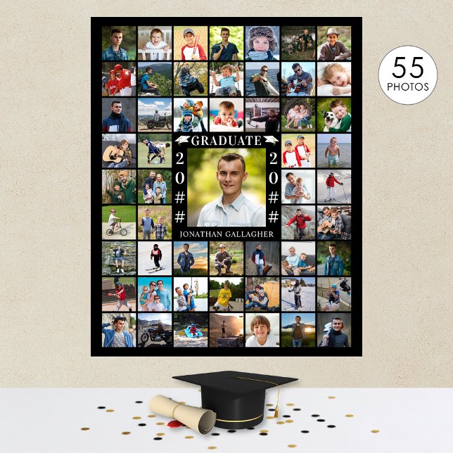 Graduation 55 Photo Collage Personalized Poster (Creator Uploaded)