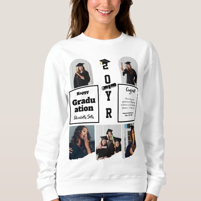 Graduation 5 Photo Celebration Graduate Template Sweatshirt (Front)