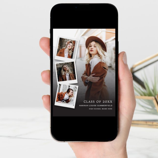 Graduation 5 Photo Collage Modern Grad 2025 Announcement (Front Digital)