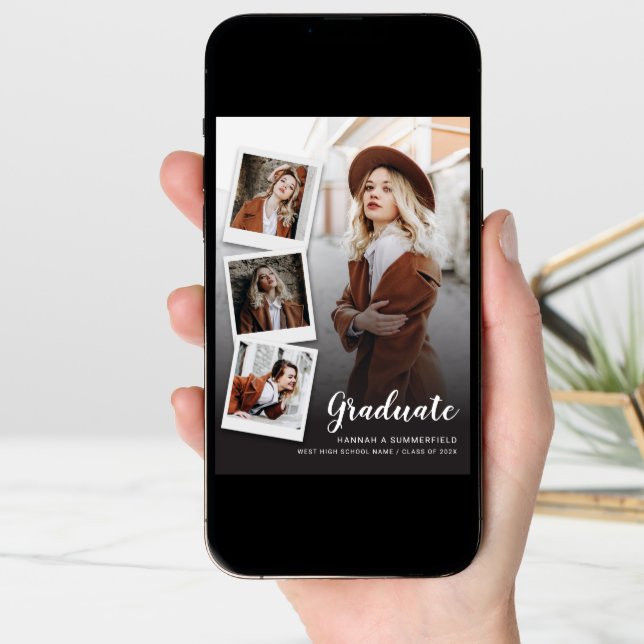 Graduation 5 Photos Modern Grad 2025 Announcement (Front Digital)