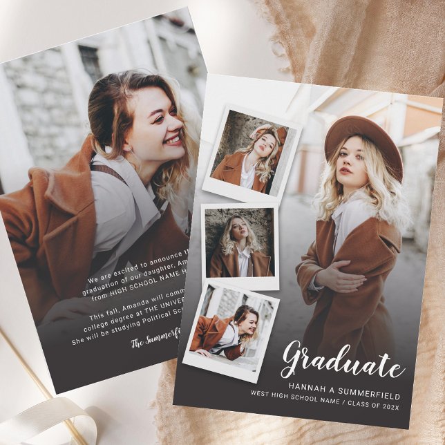 Graduation 5 Photos Modern Grad 2026 Announcement (Graduation 5 Photos Modern Grad 2025 Announcement)