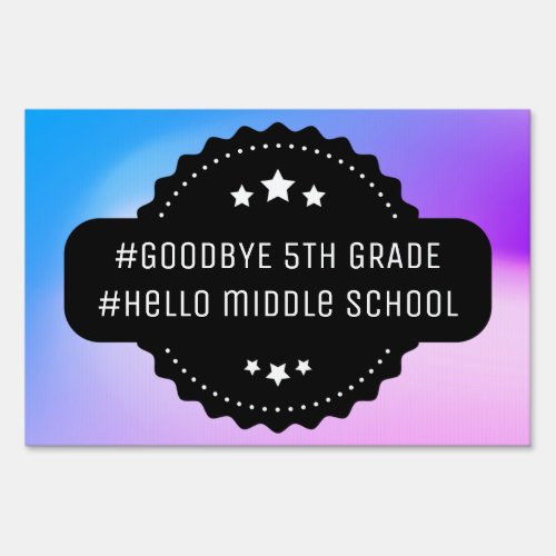 Graduation 5th Grade Funny Promotion Modern Blue S Sign